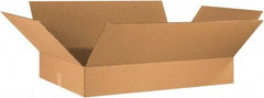 Made in USA - 21" Wide x 34" Long x 6" High Rectangle Corrugated Shipping Box - 1 Wall, Kraft (Color), 65 Lb Capacity - Exact Tool & Supply