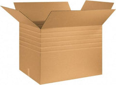 Made in USA - 24" Wide x 32" Long x 24" High Rectangle Multi-Depth Box - 1 Wall, Kraft (Color), 95 Lb Capacity - Exact Tool & Supply
