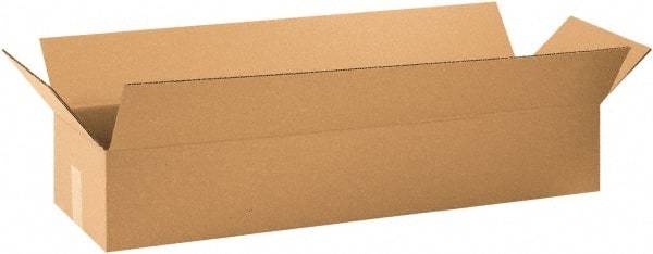 Made in USA - 10" Wide x 36" Long x 6" High Rectangle Corrugated Shipping Box - 1 Wall, Kraft (Color), 65 Lb Capacity - Exact Tool & Supply
