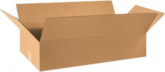 Made in USA - 16" Wide x 31" Long x 9" High Rectangle Corrugated Shipping Box - 1 Wall, Kraft (Color), 65 Lb Capacity - Exact Tool & Supply