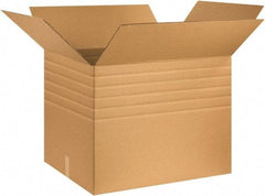 Made in USA - 24" Wide x 30" Long x 24" High Rectangle Multi-Depth Box - 1 Wall, Kraft (Color), 95 Lb Capacity - Exact Tool & Supply
