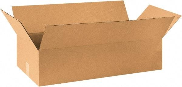 Made in USA - 20" Wide x 36" Long x 12" High Rectangle Corrugated Shipping Box - 1 Wall, Kraft (Color), 65 Lb Capacity - Exact Tool & Supply