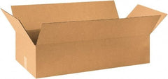 Made in USA - 20" Wide x 36" Long x 9" High Rectangle Corrugated Shipping Box - 1 Wall, Kraft (Color), 65 Lb Capacity - Exact Tool & Supply