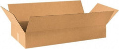 Made in USA - 18" Wide x 36" Long x 6" High Rectangle Corrugated Shipping Box - 1 Wall, Kraft (Color), 65 Lb Capacity - Exact Tool & Supply