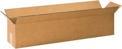 Made in USA - 12" Wide x 60" Long x 12" High Rectangle Corrugated Shipping Box - 1 Wall, Kraft (Color), 65 Lb Capacity - Exact Tool & Supply