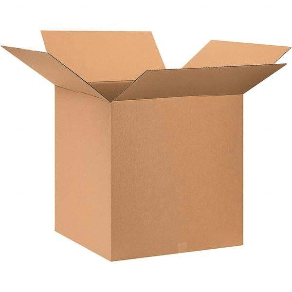 Made in USA - 28" Wide x 28" Long x 28" High Square Corrugated Shipping Box - 1 Wall, Kraft (Color), 65 Lb Capacity - Exact Tool & Supply