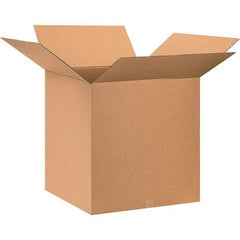 Made in USA - 28" Wide x 28" Long x 28" High Square Corrugated Shipping Box - 1 Wall, Kraft (Color), 65 Lb Capacity - Exact Tool & Supply
