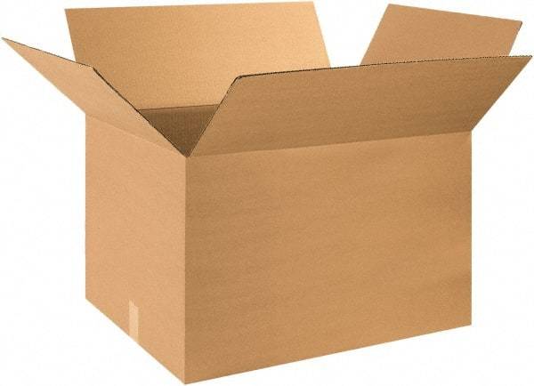 Made in USA - 20" Wide x 30" Long x 18" High Rectangle Corrugated Shipping Box - 1 Wall, Kraft (Color), 65 Lb Capacity - Exact Tool & Supply