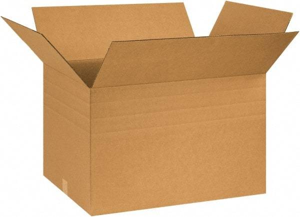 Made in USA - 18" Wide x 26" Long x 16" High Rectangle Multi-Depth Box - 1 Wall, Kraft (Color), 65 Lb Capacity - Exact Tool & Supply