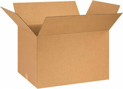Made in USA - 18" Wide x 26" Long x 16" High Rectangle Corrugated Shipping Box - 1 Wall, Kraft (Color), 65 Lb Capacity - Exact Tool & Supply