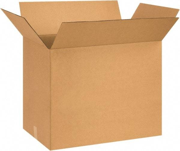 Made in USA - 17" Wide x 29" Long x 20" High Rectangle Corrugated Shipping Box - 1 Wall, Kraft (Color), 65 Lb Capacity - Exact Tool & Supply