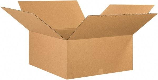 Made in USA - 26" Wide x 26" Long x 12" High Rectangle Corrugated Shipping Box - 1 Wall, Kraft (Color), 65 Lb Capacity - Exact Tool & Supply