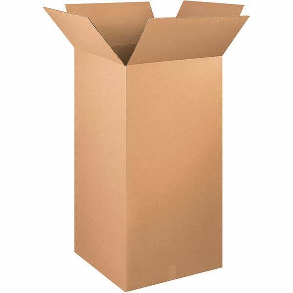 Made in USA - 24" Wide x 24" Long x 48" High Rectangle Corrugated Shipping Box - 1 Wall, Kraft (Color), 65 Lb Capacity - Exact Tool & Supply