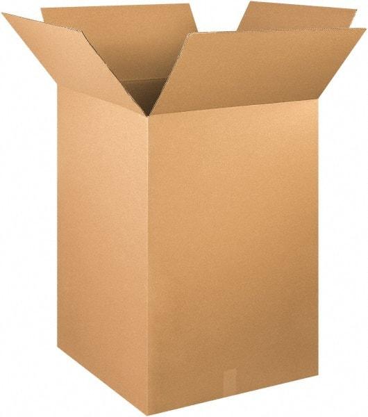 Made in USA - 24" Wide x 24" Long x 36" High Rectangle Corrugated Shipping Box - 1 Wall, Kraft (Color), 65 Lb Capacity - Exact Tool & Supply