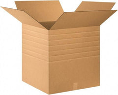 Made in USA - 24" Wide x 24" Long x 24" High Square Multi-Depth Box - 1 Wall, Kraft (Color), 95 Lb Capacity - Exact Tool & Supply