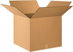 Made in USA - 24" Wide x 24" Long x 20" High Rectangle Heavy Duty Corrugated Box - 2 Walls, Kraft (Color), 100 Lb Capacity - Exact Tool & Supply