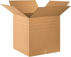 Made in USA - 24" Wide x 24" Long x 24" High Square Multi-Depth Box - 1 Wall, Kraft (Color), 65 Lb Capacity - Exact Tool & Supply