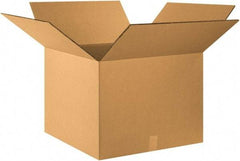 Made in USA - 24" Wide x 24" Long x 18" High Rectangle Heavy Duty Corrugated Box - 2 Walls, Kraft (Color), 100 Lb Capacity - Exact Tool & Supply