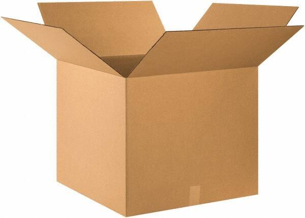 Made in USA - 24" Wide x 24" Long x 20" High Rectangle Corrugated Shipping Box - 1 Wall, Kraft (Color), 65 Lb Capacity - Exact Tool & Supply