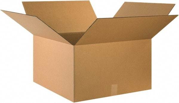 Made in USA - 24" Wide x 24" Long x 14" High Rectangle Corrugated Shipping Box - 1 Wall, Kraft (Color), 65 Lb Capacity - Exact Tool & Supply