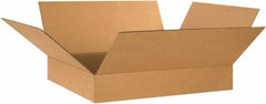 Made in USA - 20" Wide x 24" Long x 4" High Rectangle Corrugated Shipping Box - 1 Wall, Kraft (Color), 65 Lb Capacity - Exact Tool & Supply