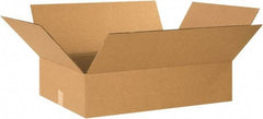 Made in USA - 20" Wide x 26" Long x 8" High Rectangle Corrugated Shipping Box - 1 Wall, Kraft (Color), 65 Lb Capacity - Exact Tool & Supply