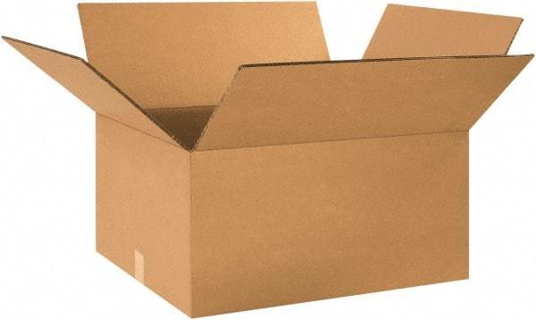 Made in USA - 16" Wide x 24" Long x 8" High Rectangle Heavy Duty Corrugated Box - 2 Walls, Kraft (Color), 100 Lb Capacity - Exact Tool & Supply