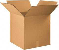 Made in USA - 22" Wide x 22" Long x 22" High Square Heavy Duty Corrugated Box - 2 Walls, Kraft (Color), 100 Lb Capacity - Exact Tool & Supply