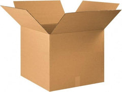 Made in USA - 22" Wide x 22" Long x 18" High Rectangle Corrugated Shipping Box - 1 Wall, Kraft (Color), 65 Lb Capacity - Exact Tool & Supply