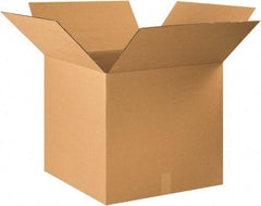 Made in USA - 22" Wide x 22" Long x 20" High Rectangle Corrugated Shipping Box - 1 Wall, Kraft (Color), 65 Lb Capacity - Exact Tool & Supply