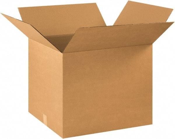 Made in USA - 18" Wide x 22" Long x 18" High Rectangle Corrugated Shipping Box - 1 Wall, Kraft (Color), 65 Lb Capacity - Exact Tool & Supply