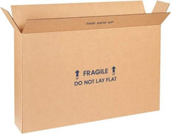 Made in USA - 6" Wide x 22" Long x 16" High Rectangle Moving Boxes - 1 Wall, Kraft (Color), 95 Lb Capacity - Exact Tool & Supply