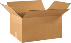 Made in USA - 15-5/8" Wide x 21-3/8" Long x 12-5/8" High Rectangle Corrugated Shipping Box - 1 Wall, Kraft (Color), 65 Lb Capacity - Exact Tool & Supply