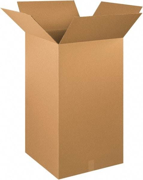 Made in USA - 20" Wide x 20" Long x 36" High Rectangle Corrugated Shipping Box - 1 Wall, Kraft (Color), 65 Lb Capacity - Exact Tool & Supply