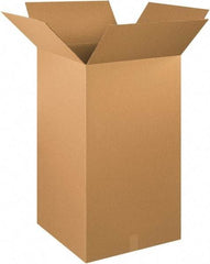 Made in USA - 20" Wide x 20" Long x 36" High Rectangle Corrugated Shipping Box - 1 Wall, Kraft (Color), 65 Lb Capacity - Exact Tool & Supply