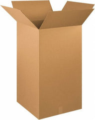 Made in USA - 20" Wide x 20" Long x 40" High Rectangle Corrugated Shipping Box - 1 Wall, Kraft (Color), 65 Lb Capacity - Exact Tool & Supply