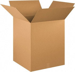 Made in USA - 20" Wide x 20" Long x 25" High Rectangle Corrugated Shipping Box - 1 Wall, Kraft (Color), 65 Lb Capacity - Exact Tool & Supply