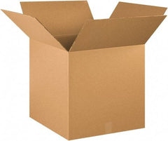 Made in USA - 20" Wide x 20" Long x 20" High Square Heavy Duty Corrugated Box - 2 Walls, Kraft (Color), 100 Lb Capacity - Exact Tool & Supply