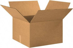 Made in USA - 20" Wide x 20" Long x 12" High Rectangle Heavy Duty Corrugated Box - 2 Walls, Kraft (Color), 100 Lb Capacity - Exact Tool & Supply