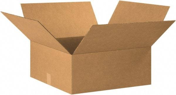 Made in USA - 20" Wide x 20" Long x 7" High Rectangle Corrugated Shipping Box - 1 Wall, Kraft (Color), 65 Lb Capacity - Exact Tool & Supply