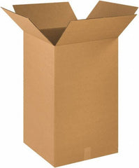 Made in USA - 18" Wide x 18" Long x 30" High Rectangle Corrugated Shipping Box - 1 Wall, Kraft (Color), 65 Lb Capacity - Exact Tool & Supply