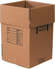 Made in USA - 18" Wide x 18" Long x 28" High Rectangle Moving Boxes - 1 Wall, Kraft (Color), 120 Lb Capacity - Exact Tool & Supply