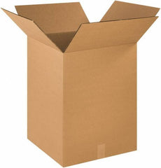 Made in USA - 18" Wide x 18" Long x 24" High Rectangle Heavy Duty Corrugated Box - 2 Walls, Kraft (Color), 100 Lb Capacity - Exact Tool & Supply