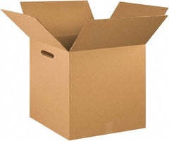 Made in USA - 18" Wide x 18" Long x 18" High Rectangle Heavy Duty Corrugated Box - 2 Walls, Kraft (Color), 100 Lb Capacity - Exact Tool & Supply
