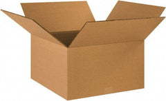 Made in USA - 18" Wide x 18" Long x 10" High Rectangle Heavy Duty Corrugated Box - 2 Walls, Kraft (Color), 100 Lb Capacity - Exact Tool & Supply