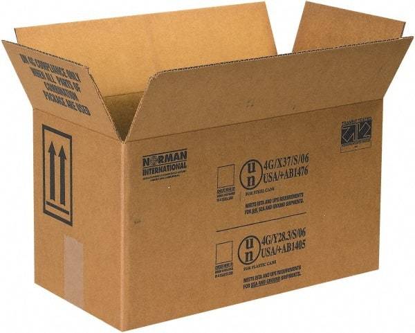 Made in USA - 8-1/2" Wide x 17" Long x 9-5/16" High Rectangle Corrugated Shipping Box - 1 Wall, Kraft (Color), 95 Lb Capacity - Exact Tool & Supply