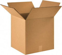 Made in USA - 16" Wide x 16" Long x 16" High Square Heavy Duty Corrugated Box - 2 Walls, Kraft (Color), 140 Lb Capacity - Exact Tool & Supply