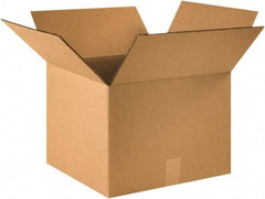 Made in USA - 18" Wide x 18" Long x 16" High Rectangle Heavy Duty Corrugated Box - 2 Walls, Kraft (Color), 100 Lb Capacity - Exact Tool & Supply