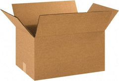 Made in USA - 12" Wide x 16" Long x 8" High Rectangle Heavy Duty Corrugated Box - 2 Walls, Kraft (Color), 100 Lb Capacity - Exact Tool & Supply