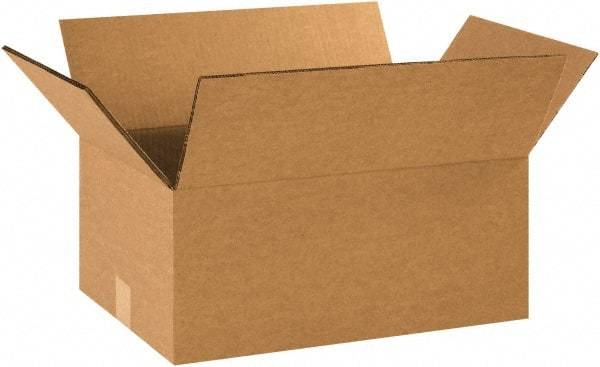Made in USA - 12" Wide x 16" Long x 6" High Rectangle Heavy Duty Corrugated Box - 2 Walls, Kraft (Color), 100 Lb Capacity - Exact Tool & Supply